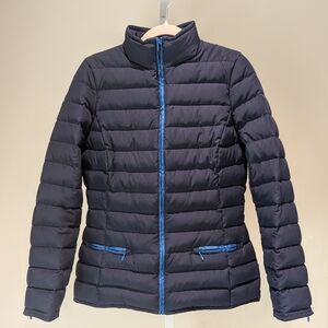 Boden Women's Sz 6 Down Filled Puffer Quilted Jacket Coat Navy Blue